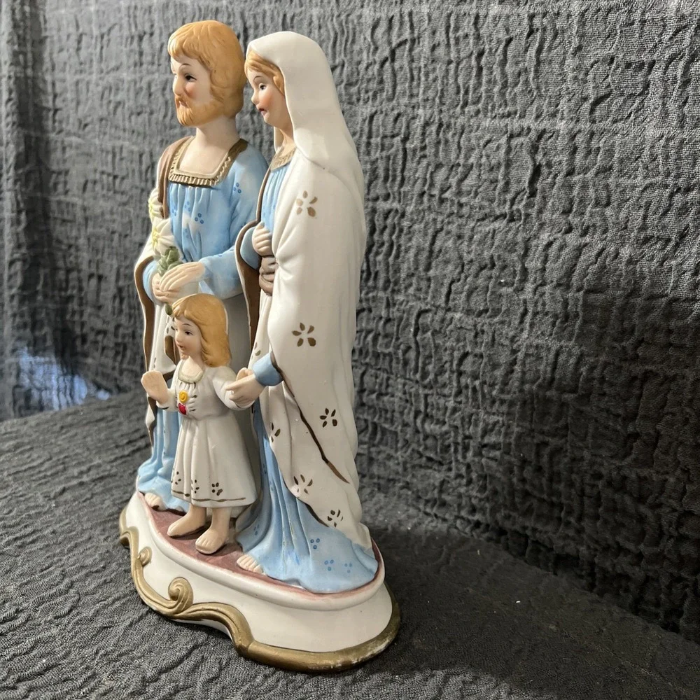 Vintage  Large Holy Family Joseph Mary Baby Jesus‎ Porcelain Statue Holy - Picture 5 of 10